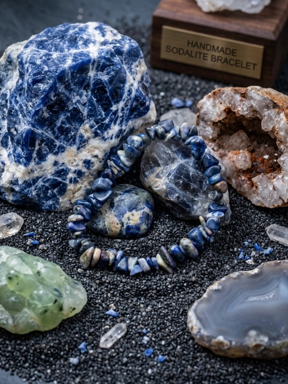 Hand Crafted Blue Sodalite Chip Bracelet